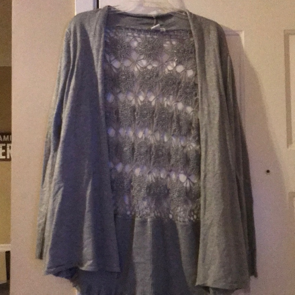 Cutest detail gray cardigan